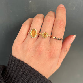 Citrine Flower ring | 14K Gold